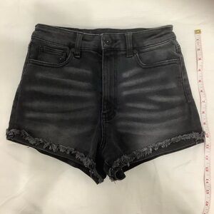 Black denim shorts